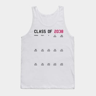 Class of 2038 Grow with Me Graduation First Day Handprints Tank Top